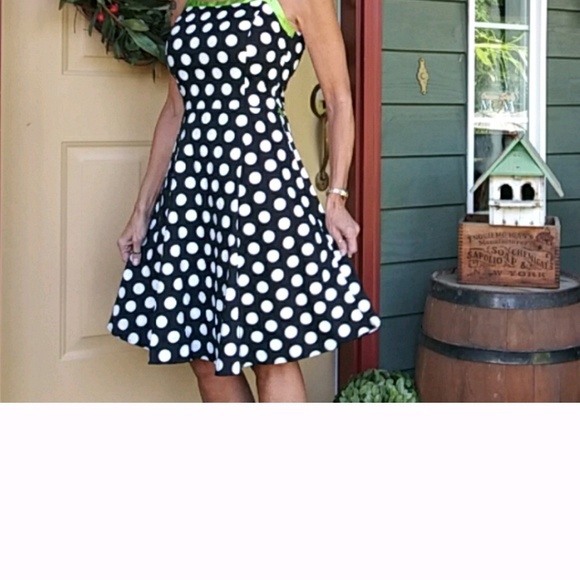 Ruby Rock size 7 black and white polka dot dress - Picture 2 of 5